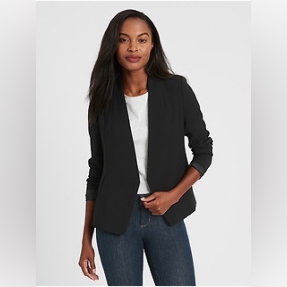 Reitmans Jackets & Blazers - Reitmans Signature Black Cardigan rouched 3/4 sleeves open front sz 2X